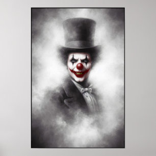 Disturbed Vintage Clown With a Sinister Smile Poster