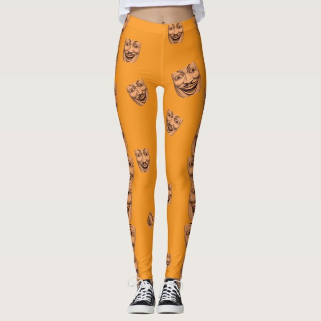 Disturbing Grinning Face Leggings (Front)