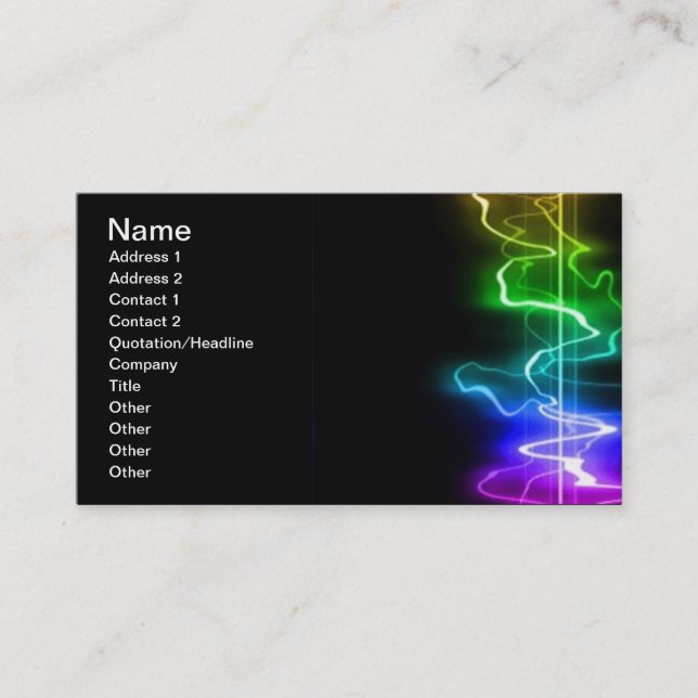 DITGITAL COLORS MUSIC HEARTBEATS ABSTRACT BACKGRO BUSINESS CARD (Front)