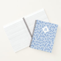 Ditsy Daisy Floral Monogram Periwinkle Blue