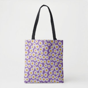 Ditsy daisy flowers tote bag