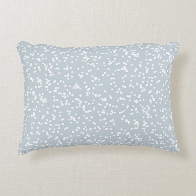 Ditsy Dots Pattern - White on Dusty Blue Decorative Cushion (Front)