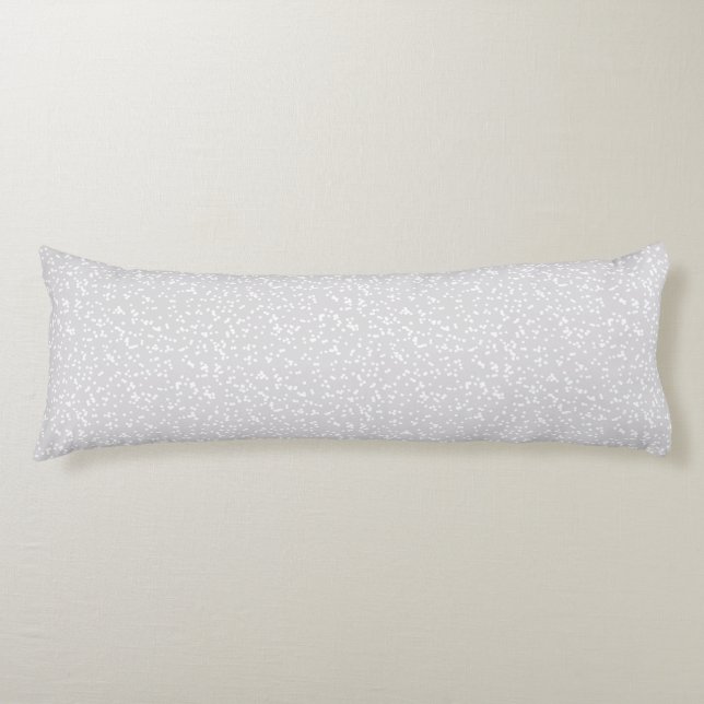 Ditsy Dots Pattern - White on Silver-Gray Body Cushion (Front)