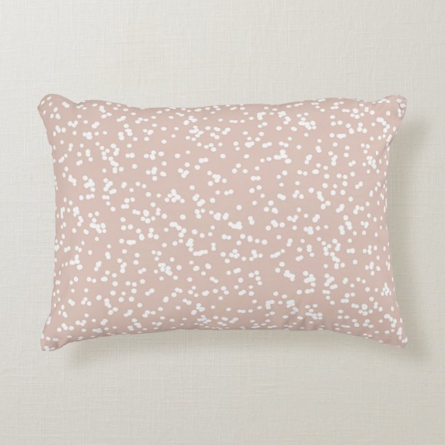 Ditsy Dots Pattern - White on Soft Terracotta Decorative Cushion (Front)