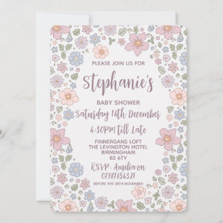 Ditsy Floral Baby Shower Invitations. Invitation