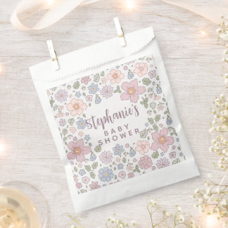 Ditsy Floral Baby Shower Party Favor Paper Bags