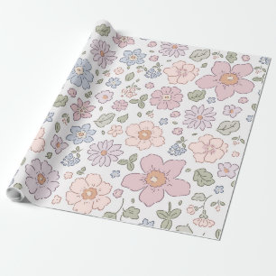 Ditsy Floral Baby Shower Wrapping Paper