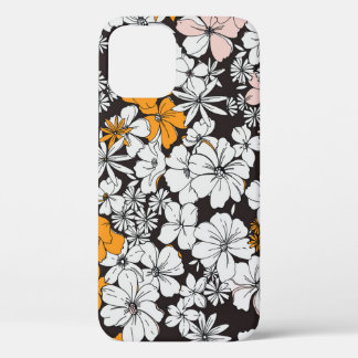 Ditsy Floral: Colourful Dark Background. iPhone 12 Case
