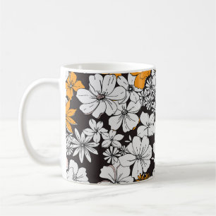 Ditsy Floral: Colourful Dark Background. Coffee Mug