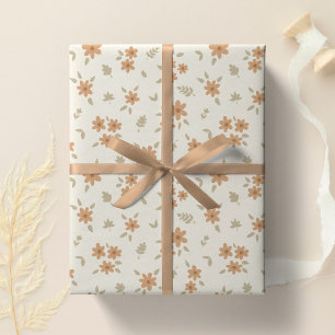 Ditsy Floral Cottagecore Boho Wildflower Neutral Wrapping Paper