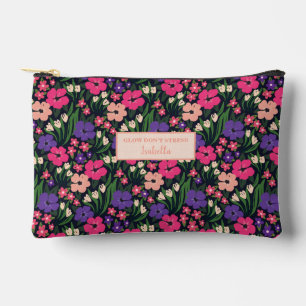 Ditsy Floral Personalised Self-Care Cosmetic Accessory Pouch