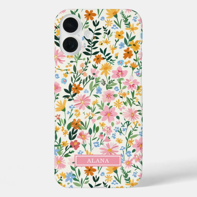 Ditsy Flower Garden Monogrammed Case-Mate iPhone Case (Back)