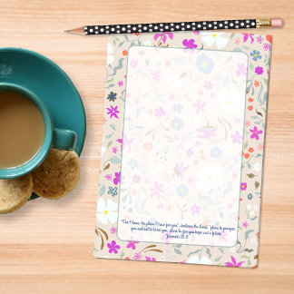Ditsy Flowers Pattern Hand-illustrated Scripture Post-it Notes