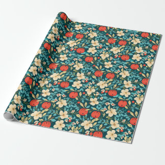 Ditsy fruit - apple blossoms wrapping paper