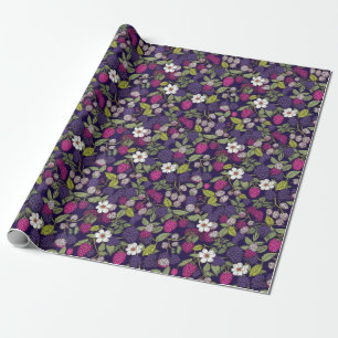 Ditsy fruit - Raspberries and Blackberries Wrapping Paper