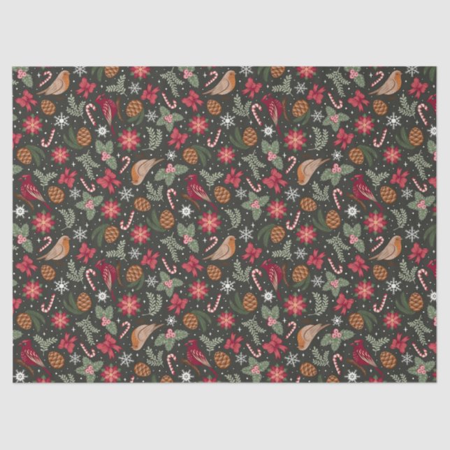 Ditsy Natural Christmas Tissue Paper (Front)