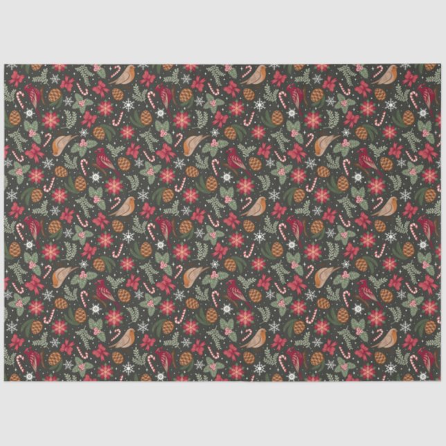 Ditsy Natural Christmas Tissue Paper (Front)