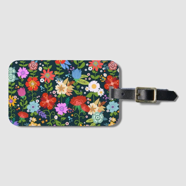 Ditsy seamless Flowers Pattern-13554 Luggage Tag (Front Horizontal)