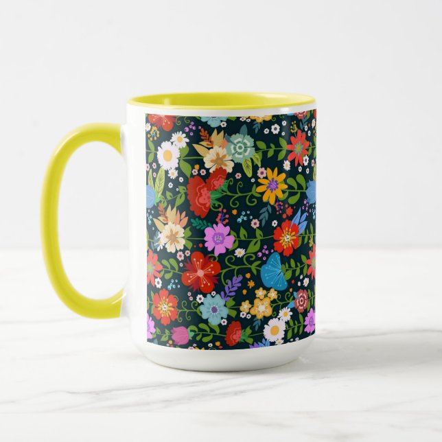 Ditsy seamless Flowers Pattern-13554 Mug (Left)