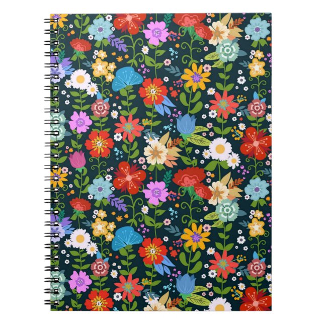 Ditsy seamless Flowers Pattern-13554 Notebook (Front)