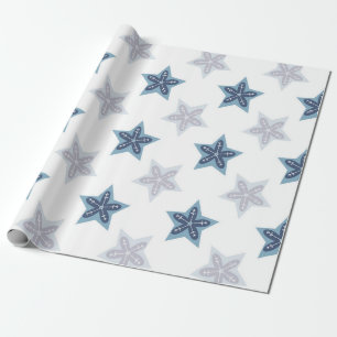 Ditsy Snowflake pattern backgrounds textures Wrapping Paper