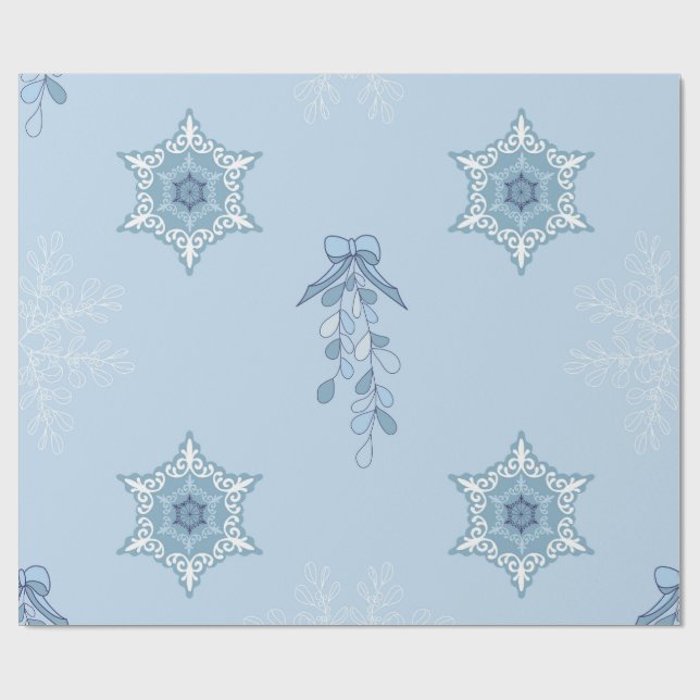 Ditsy Snowflake pattern backgrounds textures Wrapping Paper (Flat)