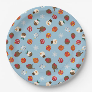 Ditzy Christmas Polkadots Paper Plate