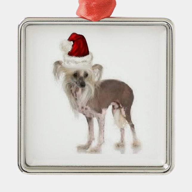 Ditzy Dogs~Original Ornament~Chinese Crested Metal Tree Decoration (Front)