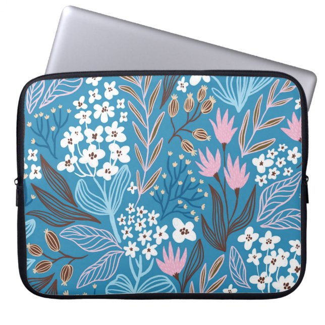 Ditzy Floral: Vintage Spring Design. Laptop Sleeve (Front)