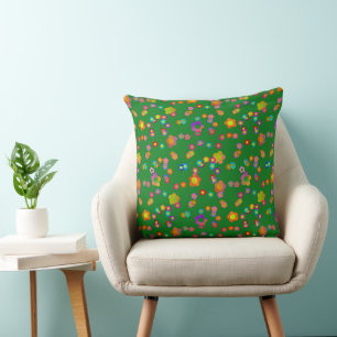 Ditzy Flowers in the Forest Cushion