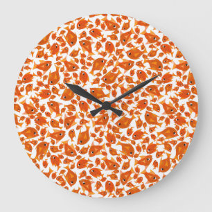 Ditzy Orange Fishes Pattern to Customise Clock
