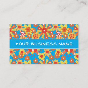 Ditzy Orange Floral Business Card to Customise