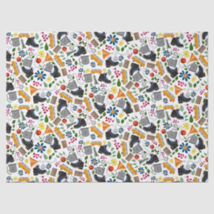 Ditzy Whimsical Hiking Pattern   Folk Art Outdoor Tissue Paper