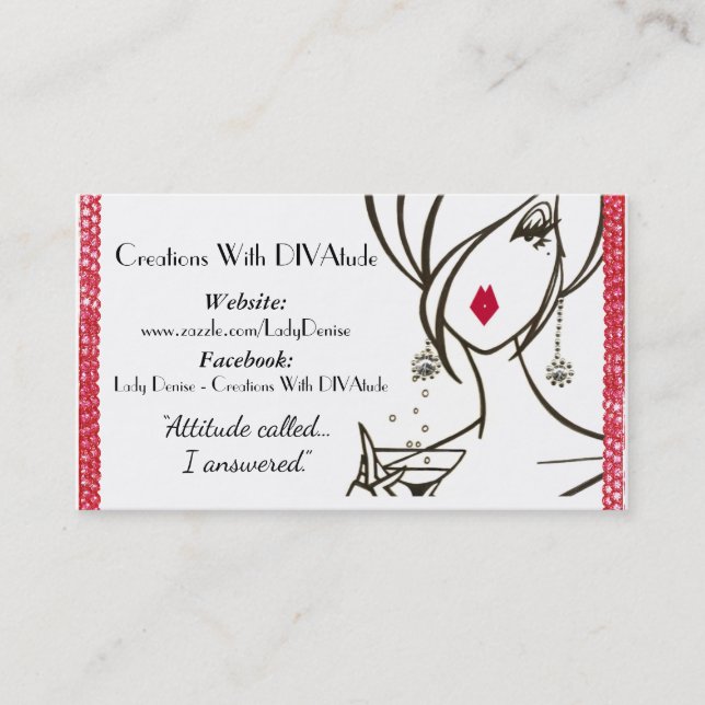 “Diva Attitude” Business Card (Front)