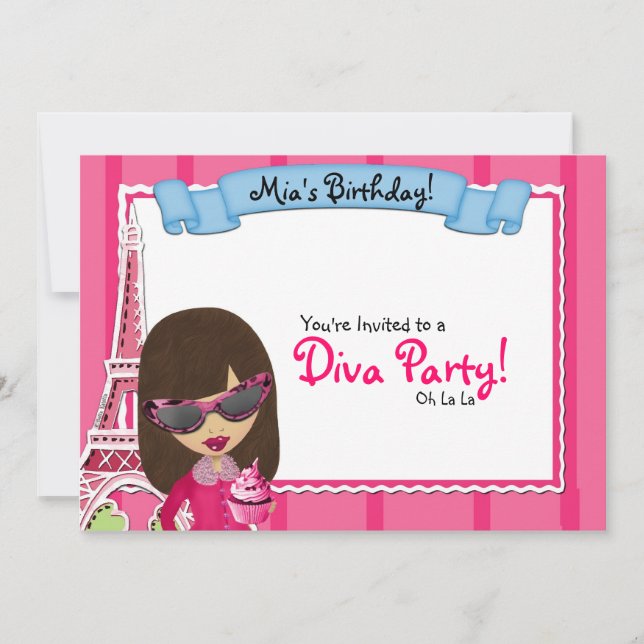 Diva Birthday Invitation (Front)