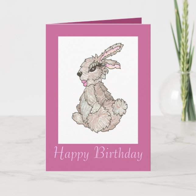 Diva Bunny Birthday Card (Front)