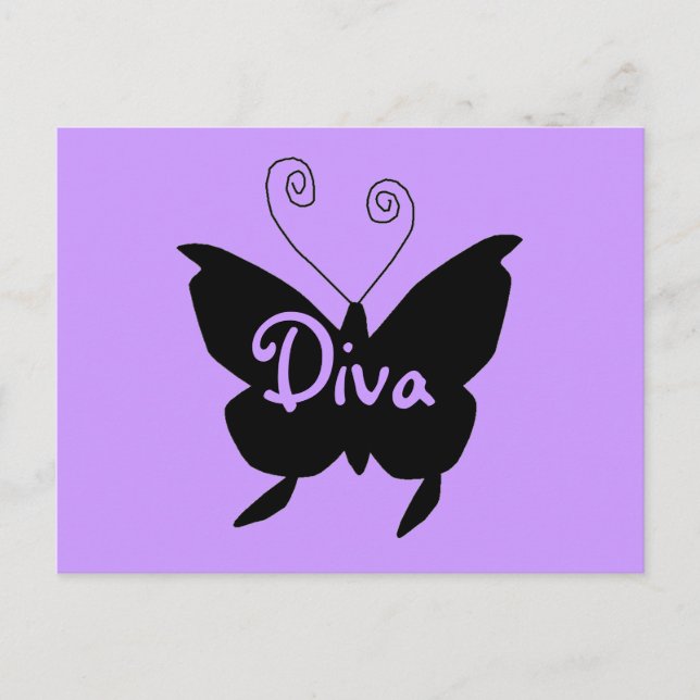 Diva Butterfly Postcard (Front)