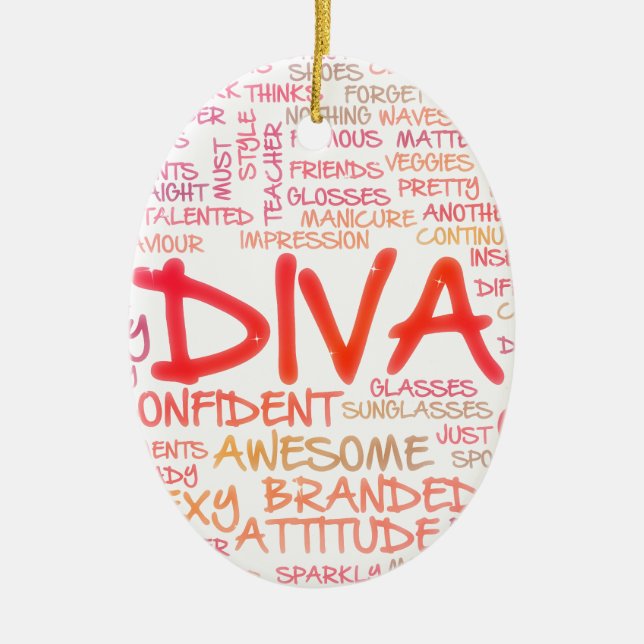 Diva Ceramic Tree Decoration (Front)