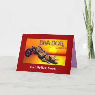 DIVA DOG "Feel Better Soon!" Greeting Card