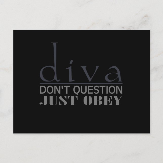 Diva: Don't Question Postcard (Front)