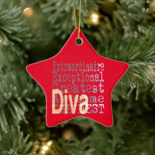 Diva Extraordinaire Ceramic Tree Decoration