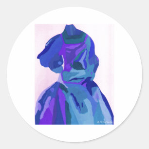 Diva Fashionista In Blue I Classic Round Sticker