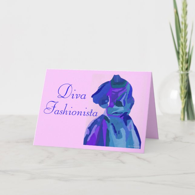 Diva Fashionista In Blue I Invitation (Front)