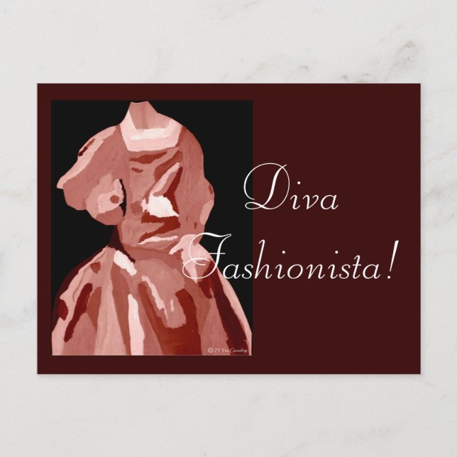 Diva Fashionista In Neutral Postcard (Front)