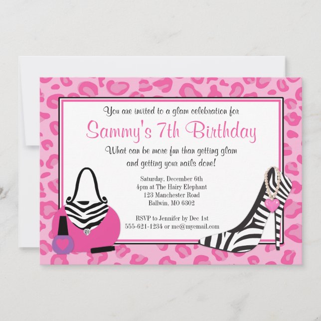 Diva Glam Birthday Party Invitation (Front)