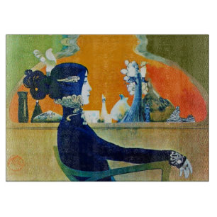 DIVA IN BLUE Art Nouveau Beauty Fashion Cutting Bo Board