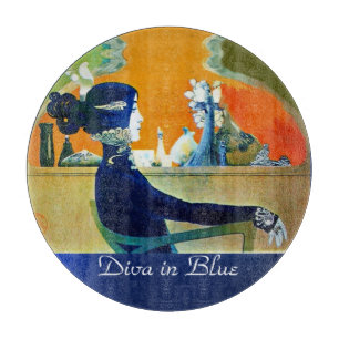 DIVA IN BLUE Art Nouveau Beauty Fashion Cutting Bo Board
