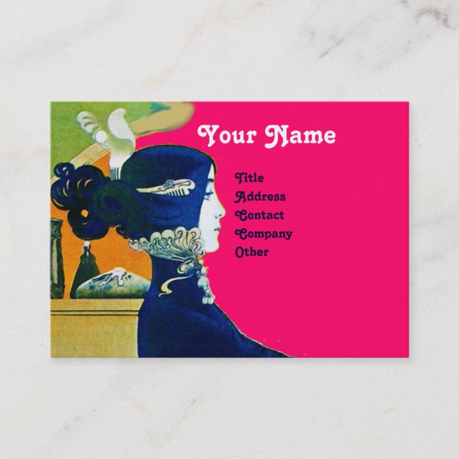 DIVA IN BLUE MONOGRAM Beauty Salon ,Makeup Artist Business Card (Front)