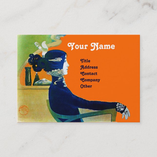 DIVA IN BLUE MONOGRAM Beauty Salon ,Makeup Artist Business Card (Front)