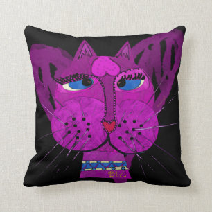 Diva Kitty Throw Pillow
